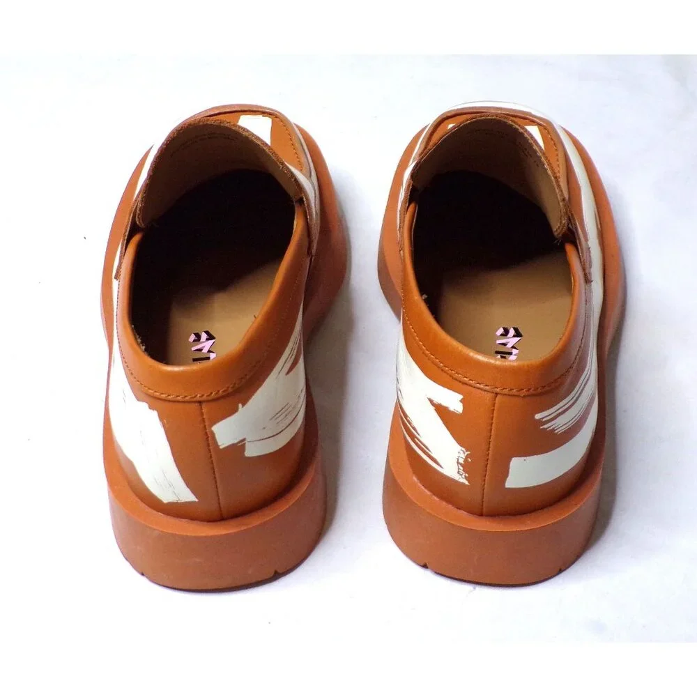 🆕CAMPERLAB 198 Loafer Shoes Brown White Leather 11 - Picture 7 of 12